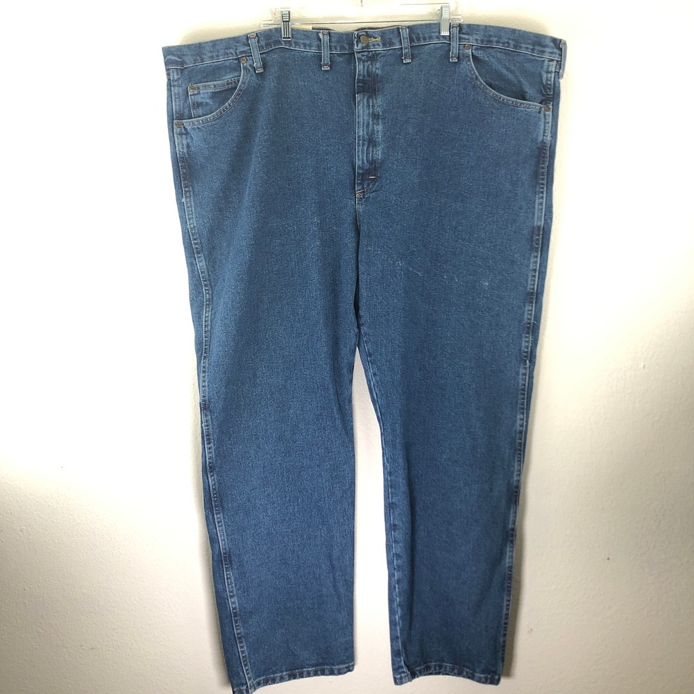 Wrangler Rugged Wear‎ Mens Relaxed Fit Jeans Blue Denim 56x32 NEW Big & Tall
